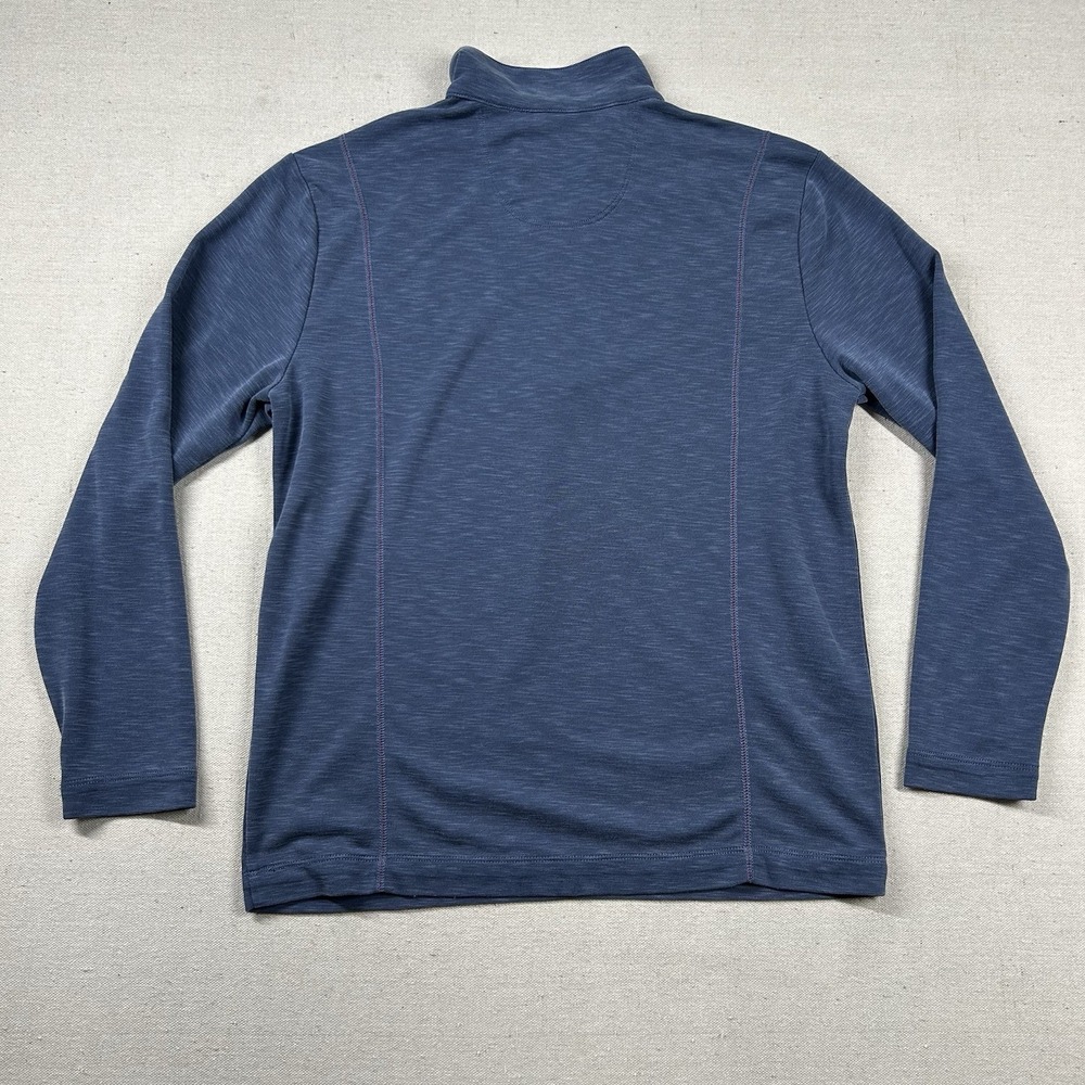 Tommy Bahama Sweater Mens Sm 1/4 Zip Tencel Modal Heathered Blue Mock Neck Golf - Picture 4 of 8
